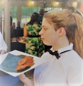 girl serving food