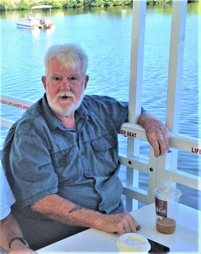 The late commodore in the place he loved on the Merrimack River in front of the Lowell Motor Boat Club on July