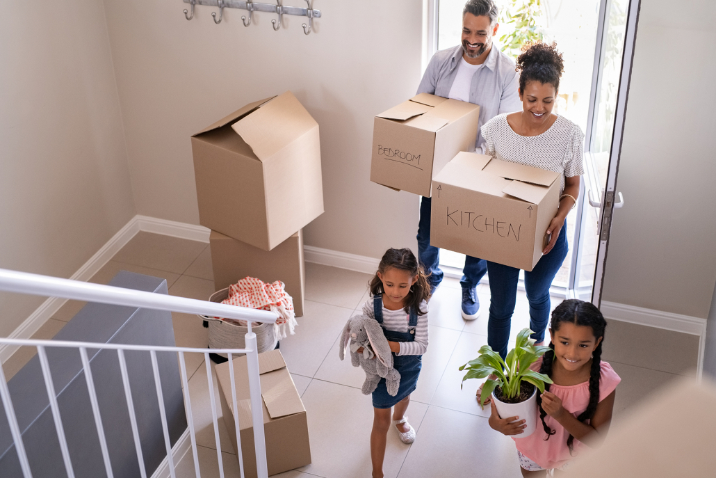 family moving into a home